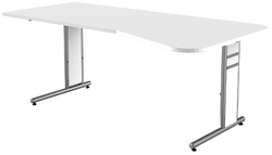 PC-Schreibtisch "Form 4", weiß