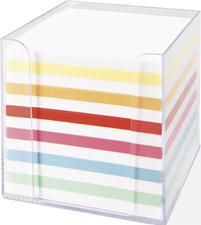 Bloc cube avec boîtier (papier blanc/coloré)