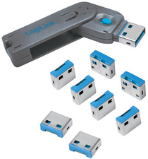Verrou de sécurité port USB, 1 clé / 8 verrous