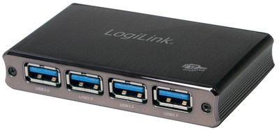 Hub USB 3.0 avec bloc d'alimentation, 4 ports - boîtier en aluminium