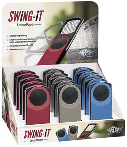 Rechtecklupe SWING-IT mit LED-Beleuchtung, 15er Display