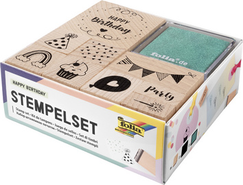 Set de tampons en bois "HAPPY BIRTHDAY"