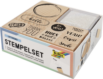 Set de tampons en bois "LETTERING"