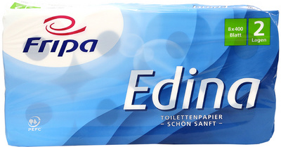Papier toilette Edina, 2 couches, 8 x 400 feuilles