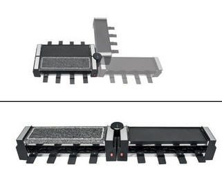Surfaces de grillade peuvent être tournées à 180° / différentes positions possibles