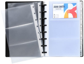Porte-cartes de visites amovible à anneaux, vue intérieure