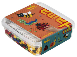 Perles à repasser maxi + plaque "animaux rampants", dans une boîte