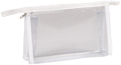 Schlamper-Etui Kunststoff, transparent/glitter
