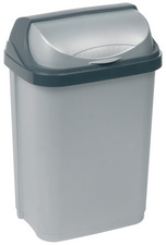 Poubelle "rasmus", argent / gris