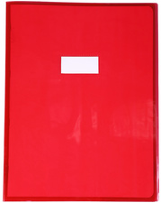 Protège-cahier Cristalux - transparent, rouge