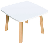 Table d'appoint "WOODY", blanc / hêtre