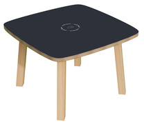 Table d'appoint Woody, anthracite / hêtre