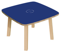 Table d'appoint Woody, bleu / hêtre