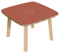 Table d'appoint Woody, rouge / hêtre