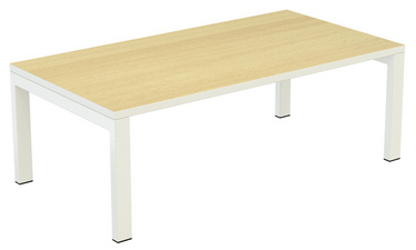 Table basse easyDesk rectangulaire, hêtre / blanc