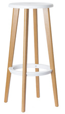 Tabouret de bar "Woody", blanc