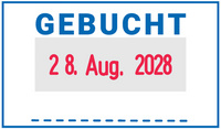 Abdruckbeispiel "GEBUCHT"
