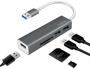 Lecteur de cartes et hub USB, 3 ports
