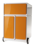 Rollcontainer, weiß / orange