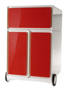 Rollcontainer, weiß / rot
