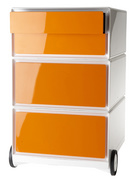 Rollcontainer, weiß / orange