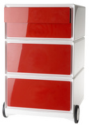 Rollcontainer, weiß / rot