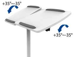 Chariot de projection multimédia, surfaces de travail inclinables de 35 degrés