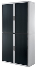 Rollladenschrank, weiß / schwarz
