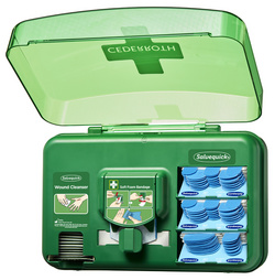 Kit de premiers secours "Wound Care Dispenser Blue", ouvert