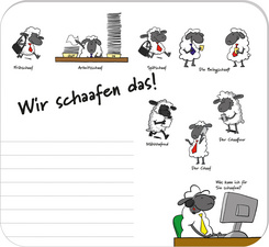 Bloc tapis de souris "Wir schaafen das!"