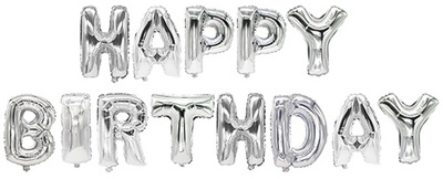 Folienballon-Set "Happy Birthday", silber