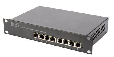 Switch 10" Gigabit Ethernet PoE 8 ports, vue avant