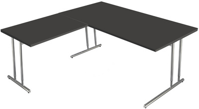 Visuel de référence : Bureau "ARTLINE" avec extension, anthracite