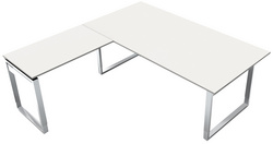 Visuel de référence : Bureau AVETO avec extension, blanc