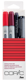 Marker ciao, 4er Set "Doodle Pack Red"