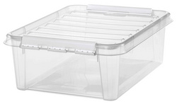 Aufbewahrungsbox CLASSIC 20 L, weiße Klippverschlüsse