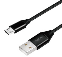 Symbolbild: USB 2.0 Anschlusskabel, USB-A Stecker - Micro-USB Stecker, schwarz