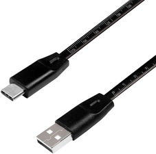 Symbolbild: USB 2.0 Anschlusskabel mit Lineal, USB-A Stecker - USB-C Stecker