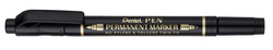 Permanent-Marker Pen, Doppelspitze, schwarz