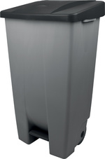 Tret-Abfalleimer "the step chief", grau/schwarz