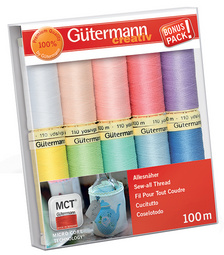 Nähfaden-Set "Pastellfarben", 10 Spulen