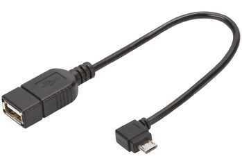 USB 2.0 Adapterkabel, OTG, Micro USB-B gewinkelt - USB-A