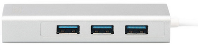 USB 3.0 Hub, 3 Port plus Ethernet, Frontansicht