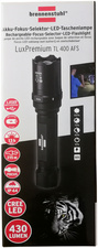 Lampe de poche LED sur batterie avec mise au point LuxPremium TL 400 AFS IP44, sous blister