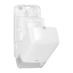 Distributeur de papier toilette double rouleau, blanc - ouvert