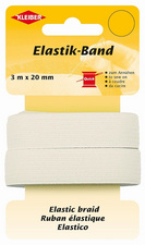 Ruban élastique, 3 m x 20 mm, blanc