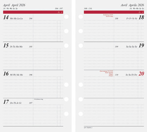 Calendrier pour agenda "Timing 2", semainier