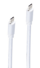 Symbolbild: USB 3.1 Anschlusskabel, USB-C Stecker - USB-C Stecker, weiß