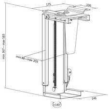 CPU-Halter, drehbar - mit Schnellverschluss