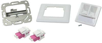 Anschlussdose mit 2 LC-Duplex Adaptern